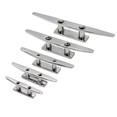 Marine 2 Hole Hardware Mast Cleat 316 Stainless Steel Boat Cleat Low Flat Cleat for Boat Deck Rope Tie