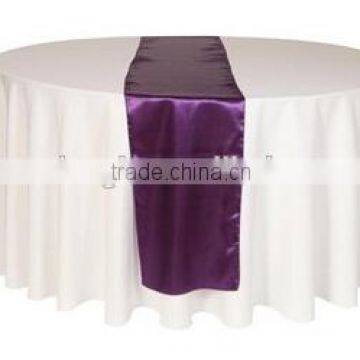purple satin table runner for events