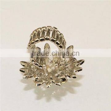 Multi Crystal Stone Elastic Girl Jewelry Flower Shaped Ring photo-6