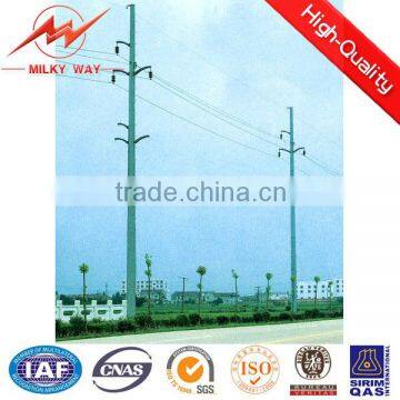 SGS 10m 12KN outdoor electric power pole for Africa