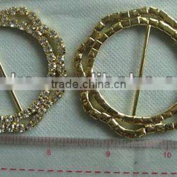 RHINESTONE BUCKLES SLIDER/METAL BASE, JCW GOLD COLOR