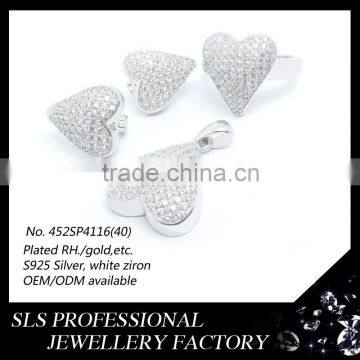 2015 China manufacture wholesale Tension setting jewelry pendant necklaces in heart shape