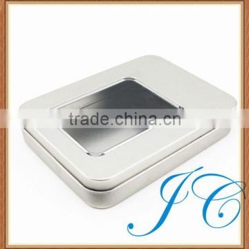 New style thin square metal tin watch box with custom printing