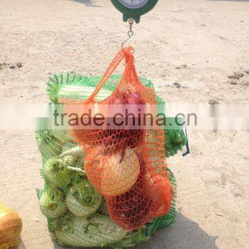 Good Quality and Hot Sale 25*39 Orange HDPE Beans Mesh Bags With Handle photo-4