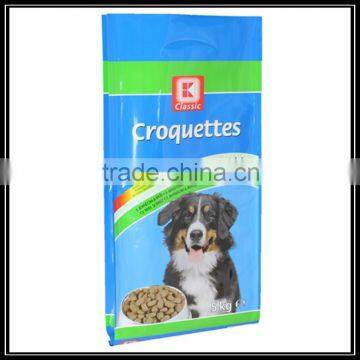 High quality Printed Ldpe side gusset plastic Dog food packing bag with die cut