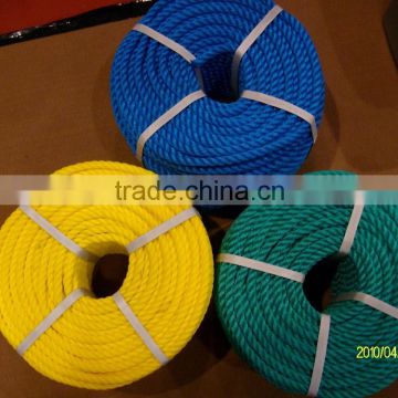 high quality colorful 3 strands twist pe rope