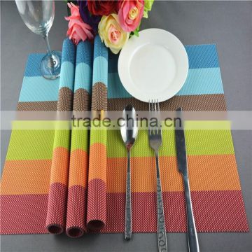 NEW placemat pvc mats set Western modern hotel high quality rainbow placemat multi strip print pad mats classics placemats