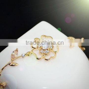Newest Arrival 18K Gold Plated Bracelet Women's Cubic Zircon Flower Bracelet Jewelry photo-3