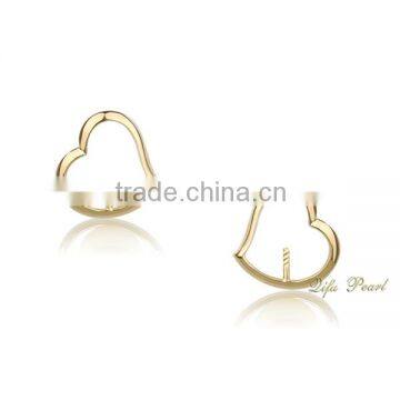 9k gold earring mountings for seawater pearl