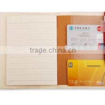 Multifunctional and cheap pvc leather notebook, black brown pu business notebook for businessman use