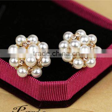 New Design Fashion Seed pearl CZ Diamond Stud Earring