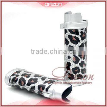 Metal Leather Leopard-Lighter Case For BIC Custom