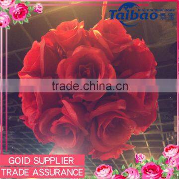 China export different Sizes of silk flower red rose balls for weddings