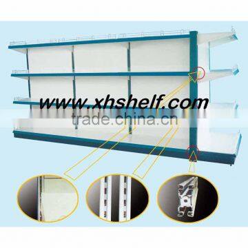 Doublt sides metal display supermarket shelf & gondola shelf made in ChinaProduct Details: 1.Upright Size Optional: 30*30/60/