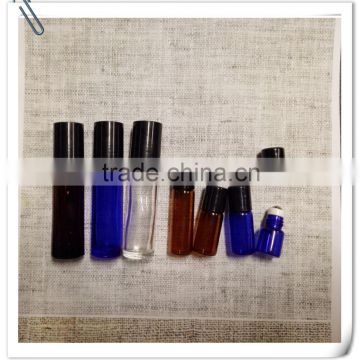 Hot Sale 1ml 2ml 3ml 5ml 10ml Amber Blue Clear Roll On Bottle With Roller And Cap