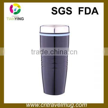 16oz black double wall Stainless steel insulated travel coffee mug