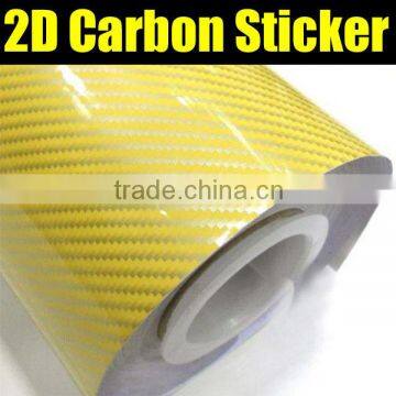 2d carbon fiber sticker yellow color