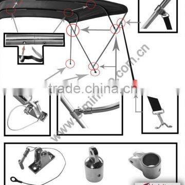 Uv Resisitant 4 Bow Stainless Steel Tubes Sunbrella Bimini Top photo-2