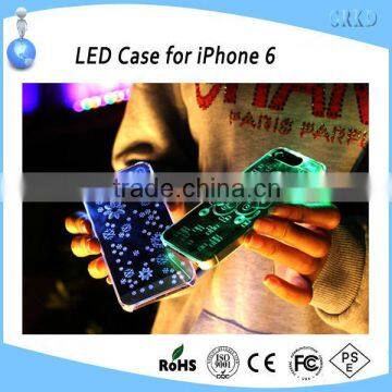 New design acrylic case for iPhone 6 with LED flash