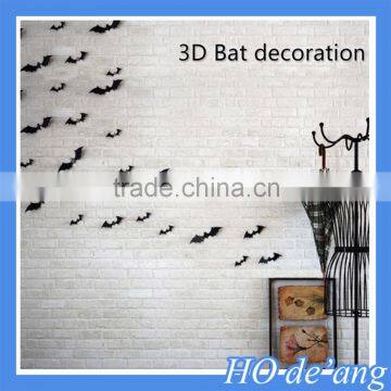 Hogift 12pcs/set handmade decorative wall PVC 3d bat wall stickers