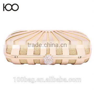 Gold Clutch Bags Sun Style Luxury Metallic Evening Bag Woman Party Clutches Elegant Bridesmaid Handbag Shell Stripe Purse photo-4