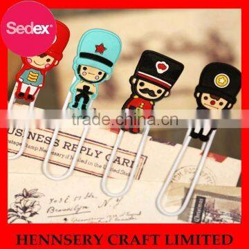 high quanlity soft rubber logo design printed paper clip