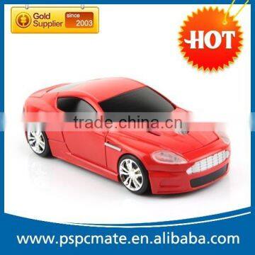 Red 2.4G cordless Aston Martin car shaped gift mouse with LED for PC laptop MAC