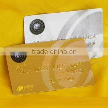 Nice Printing Plastic Gold/Silver Metallic Membership Card