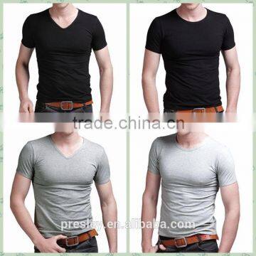 Wholesale high quality plain cotton spandex t-shirt plain blank cotton t shirt