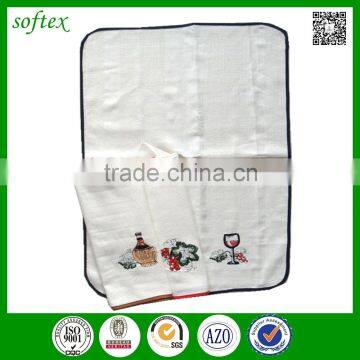 china wholesale white cute professional kitchen tea towels for embroidery