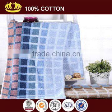 pure cotton yarn dyed weave grid jacquard luxury man face towel