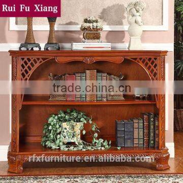European Classical Wood Book Cabinet With Handmade Carving for Storage and Floor Display AI-210