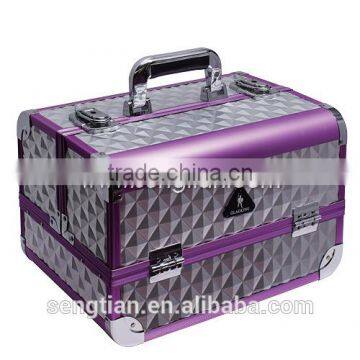 silver diamond cosmetic train case make up kit D2670Q