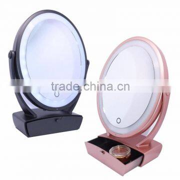 Rechargeable 5X Magnifying Touch Sensor LED Mirror With Organizer photo-3