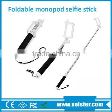 Foldable wireless monopod selfie stick bluetooth connection from Veister