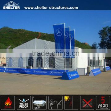 Clear span aluminium frame tent with side wall window for garage sale