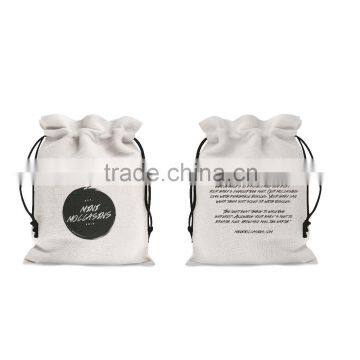 Organic cotton printed gift cinch small drawstring pouch