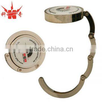 Cheap metal foldable bag hangers with prining logo