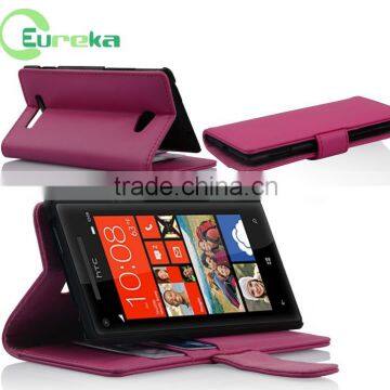 Wholesale wallet good smart leather case for HTC 8X