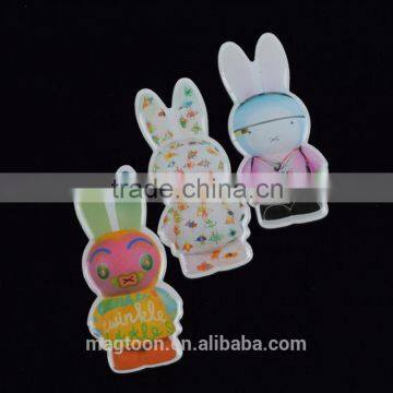 2015 best selling lovely carton rabbit design epoxy fridge magnet