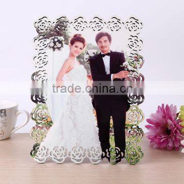 Sublimation mdf wood photo frame in rose design