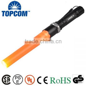 LED Q5 Zoomable 300 Lumens Rechargeable Traffic Torch Light with Traffic Wand