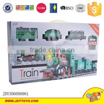 Hot sale plastic battery operated toy train with smoke