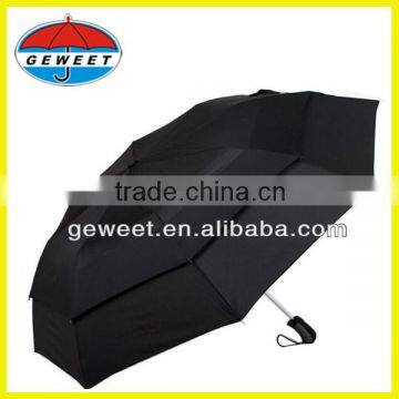 promotional umbrella/2 fold fashion double layer golf best umbrella for wind