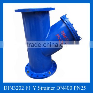 DIN3202 F1 PN25 Ductile iron flanged Y type Strainer DN400