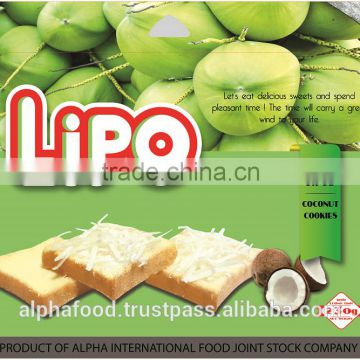 LIPO 230G Coconut Cookies for Breakfast and Snack with Good Price and Delicious