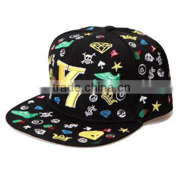 Snapback cap with 3D embroidery