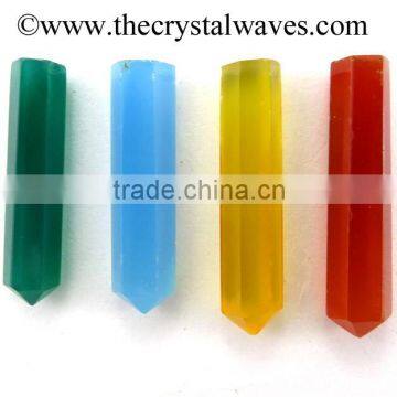 Multi Chalcedony Wholesale Pencil Grids Single Terminated Point Khambhat Gujarat India