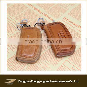 Custom logo smart leather car key case