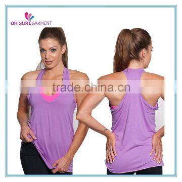 100% cotton yoga singlet tank top for lady